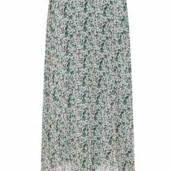 Ivy + Jack Ritzy Emerald Leaf Midi Pleated Skirt
