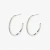 Pilgrim Roberta Pi Silver Plated Crysta, 17mm Earrings Accessories
