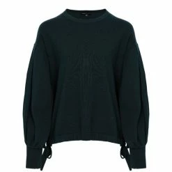 Among The Brave Fashion Rylee Black Slouchy Tie Hem Soft Brushed Sweat