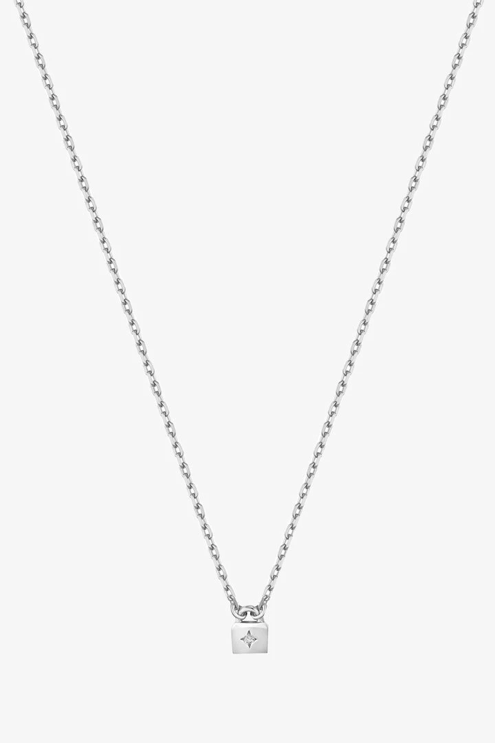 Ania Haie Under Lock + Key Fine Padlock Silver Necklace