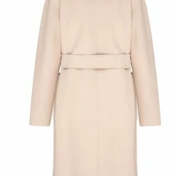 Birds Of A Feather Celine Beige 100% Merino Wool Longline Coat Fashion