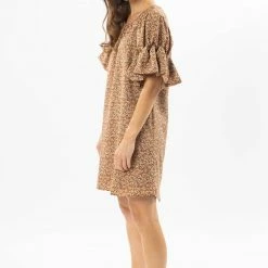 Seeking Lola Fashion Gratitude Red Ditsy Bubble Frilled SS Shift Dress