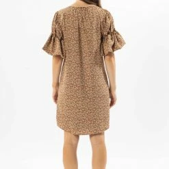 Seeking Lola Fashion Gratitude Red Ditsy Bubble Frilled SS Shift Dress