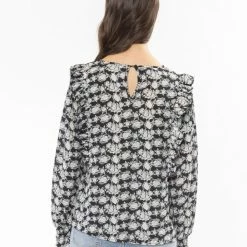 Seeking Lola Resillient Marigold Petal LS Frill Top