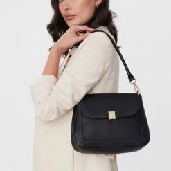 Saben Accessories Malloy Black Leather Shoulder Bag