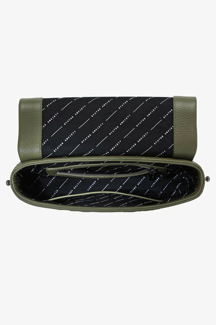 Status Anxiety Accessories Succumb Shoulder Bag Khaki Fold Over Side Studs