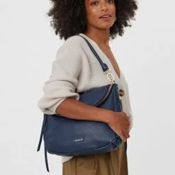 Saben Accessories Frankie Fold Over Navy Shoulder Bag