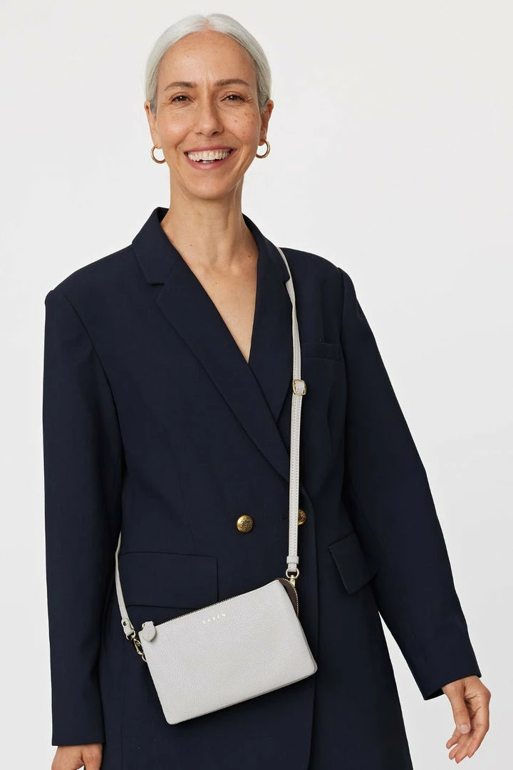 Saben Accessories Tilly Multi Pocket Glacier Leather Crossbody Clutch