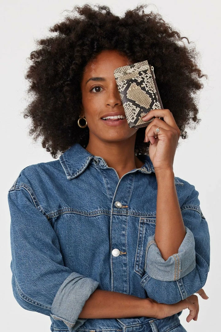 Saben Winona Card Holder Brown Python Leather