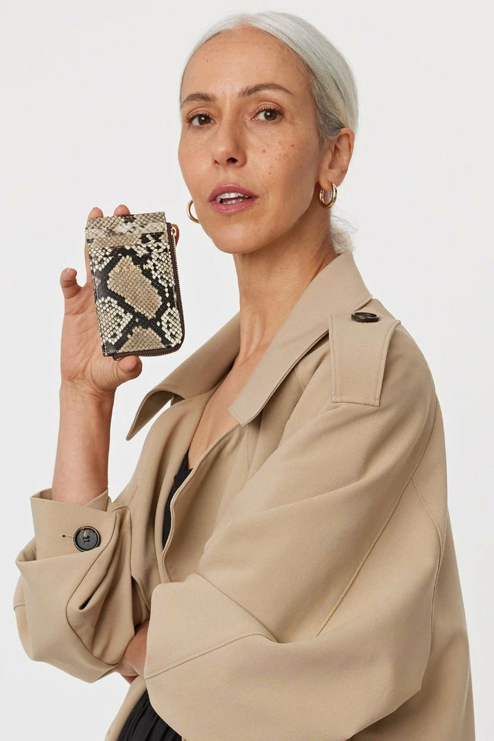 Saben Winona Card Holder Brown Python Leather