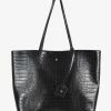 Peta + Jain Saint Black Croc Vegan Leather Tote Bag