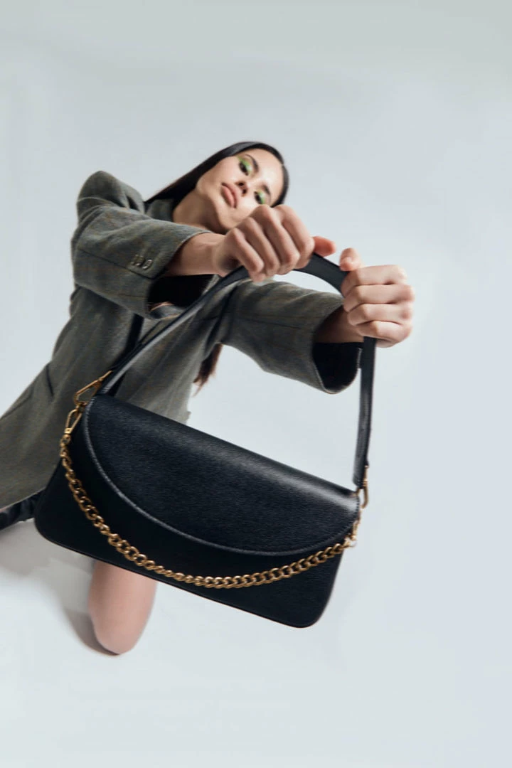 Rey Accessories Save The Date Black Baguette Bag