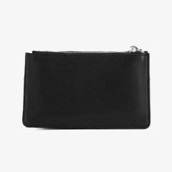 Nakedvice Scotti Silver Black Leather Double Zip Thick Strap Crossbody Bag