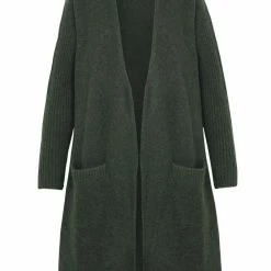 Among The Brave Secure Dark Khaki Longline Cardigan Fashion