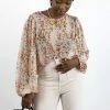 Ivy + Jack Fashion Selena Sand Floral Blouson LS Top