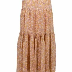 Among The Brave Fashion Sensational Spice Floral Georgette Tiered Tie Waist Maxi Skirt