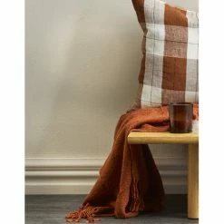 Mulberi Cushion, Throws & Linen Serenade Acrylic Throw Rust 125x150cm