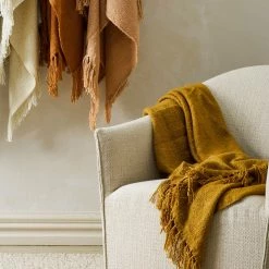 Mulberi Serenade Turmeric 125x150cm Throw Cushion, Throws & Linen