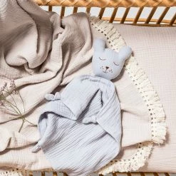 Over The Dandelions Organic Muslin Sleepy Bear Lovey Frost Home & Beauty