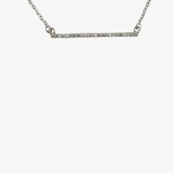 Sophie Accessories Sparkle Bar Necklace Silver