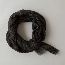 Sophie Spots Maxi Black Sand Scarf