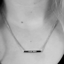 Federation Stay Gold Bar Necklace Sterling Silver 14k Gold Plated