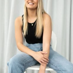 Among The Brave Molly Mid Blue Wide Leg Cropped Denim Jean