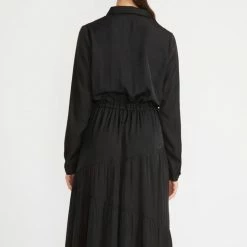 Staple The Label Fashion Stevie Black Midi Shirt Dress