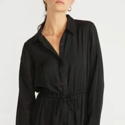 Staple The Label Fashion Stevie Black Midi Shirt Dress