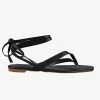 St Sana Stormy Black Vegan Leather Strappy Lace Up Sandal Accessories