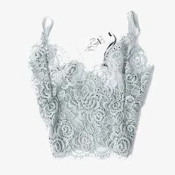 Queen Of The Foxes Strappy Soft Grey Lace Bralette