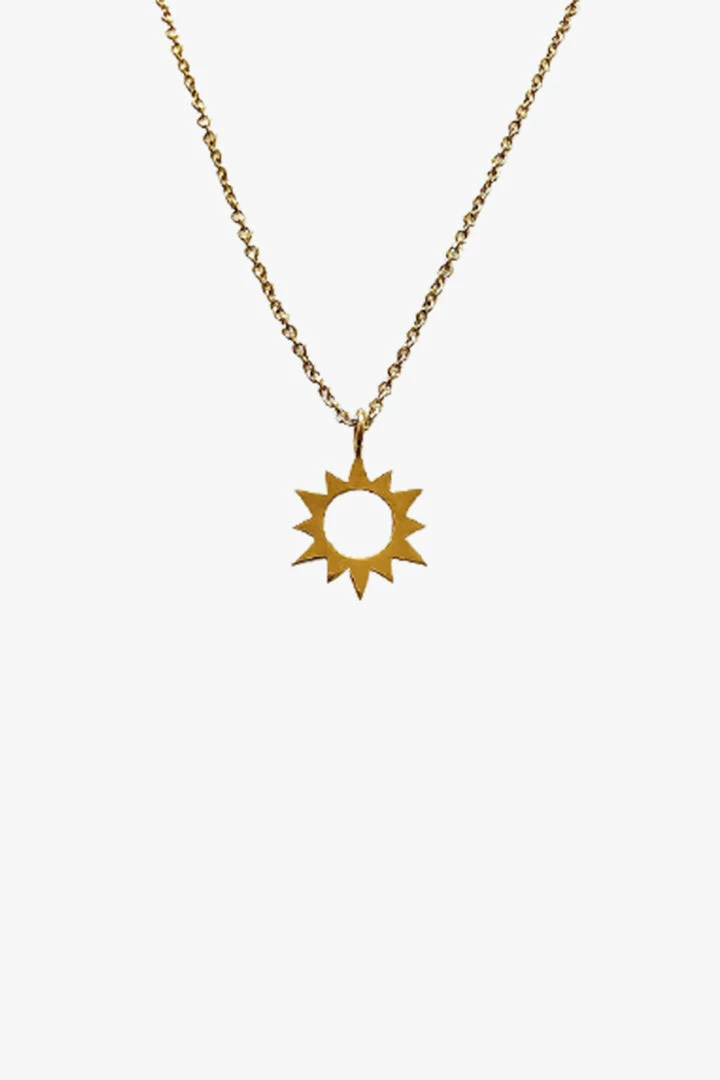 Audrey Loves Ruby Sunburst Sterling Silver 14k Gold Plated Necklace