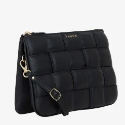 Saben Accessories Tilly's Big Sis Crossbody Black Woven Leather Large Clutch