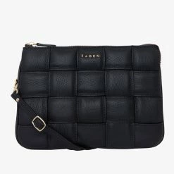 Saben Accessories Tilly's Big Sis Crossbody Black Woven Leather Large Clutch
