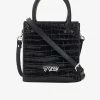 Stolen Accessories Tour Buddy Black Croc Mini Cross Body Tote Bag