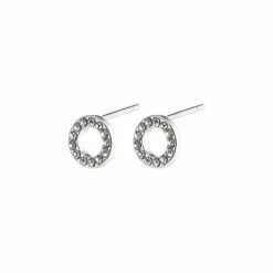 Pilgrim Tessa Preciosa Crystals On Small Silver Circle Studs