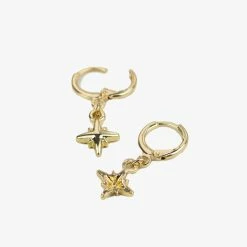 Flo Gives Back The Northern Star Huggie Gold Hoop Earrings Accessories