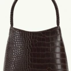 Brie Leon Chloe Top Handle Chocolate Matte Croc Bag Accessories