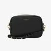 Nakedvice Accessories The 1995 Gold Zip Crossbody Bag Pebble Black Leather