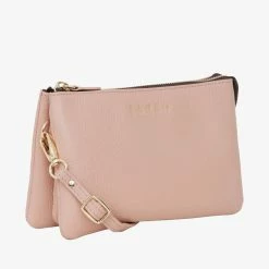 Saben Tilly Multi Pocket Tea Rose Leather Crossbody Clutch Accessories