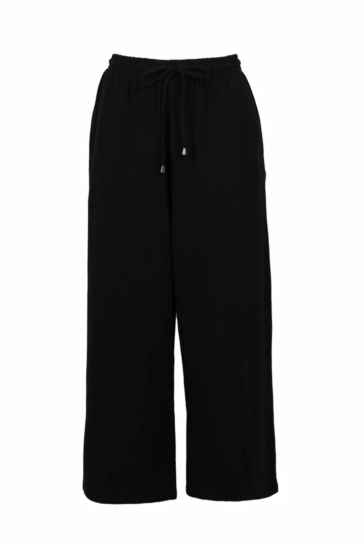 Among The Brave Fashion Time Out Black Wide Leg Stretch Jersey Relaxed Pant