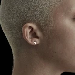 Stolen Girlfriends Club Tiny Stolen Cross Earrings