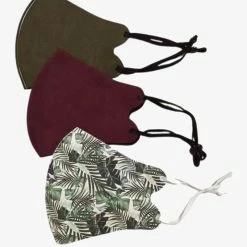 Queen Of The Foxes Accessories Tropical Olive Wine Face Masks Pack Of 3