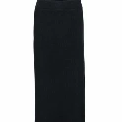 Among The Brave Fashion True Black Rib Midi Skirt