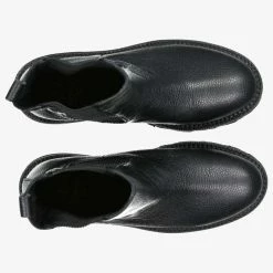 Minx Suit Separates Tuck Black Milled Leather Mid High Boots