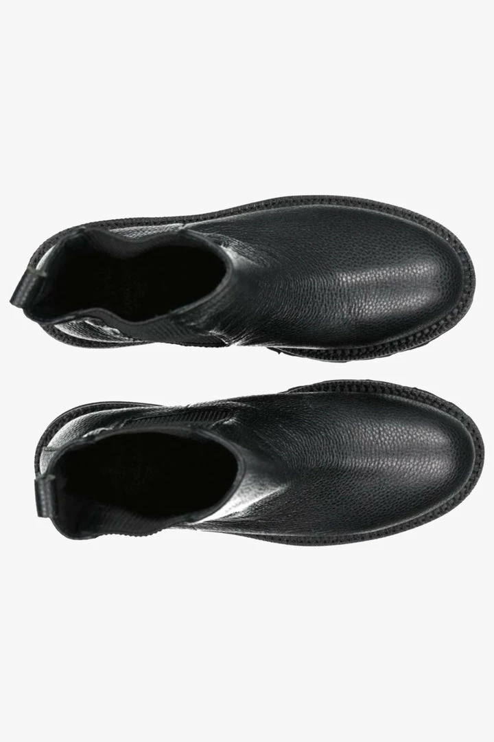 Minx Suit Separates Tuck Black Milled Leather Mid High Boots