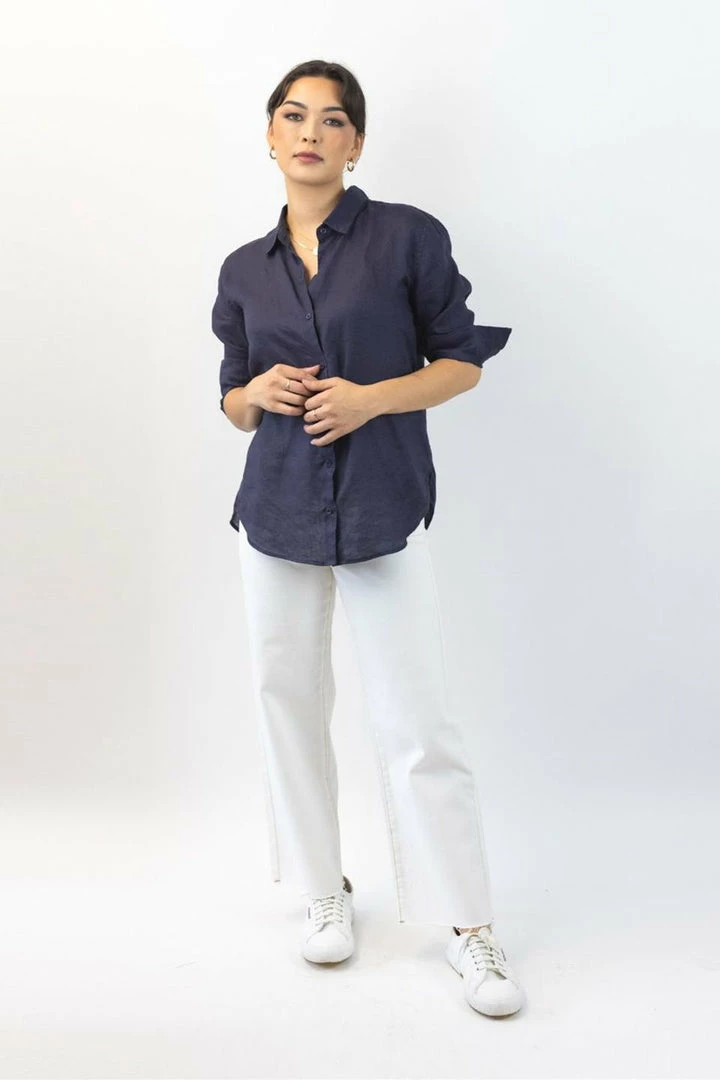 Ivy + Jack Fashion Ultimate Navy Linen Shirt
