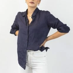 Ivy + Jack Fashion Ultimate Navy Linen Shirt