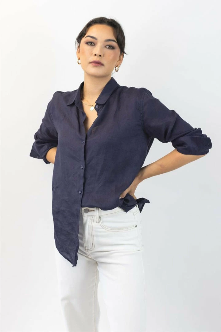 Ivy + Jack Fashion Ultimate Navy Linen Shirt