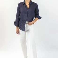 Ivy + Jack Fashion Ultimate Navy Linen Shirt